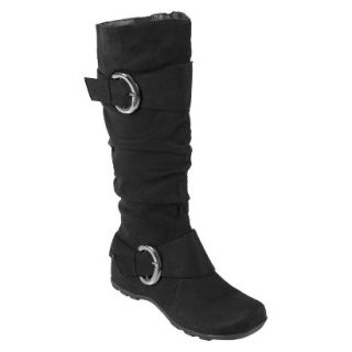 Womens Bamboo By Journee Slouchy Buckle Boots   Black 8W