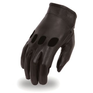 First Classics Mens Gel Palmed Gauntlet Motorcycle Gloves with Knuckle Holes  
