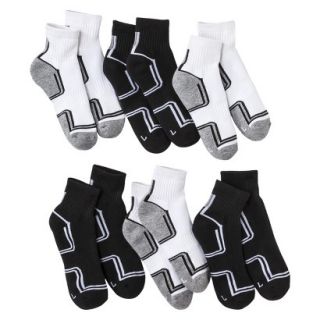 Boys Cherokee Black/White 6 pair Ankle Socks 3 10