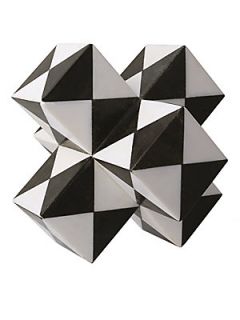 Kelly Wearstler Marble Trapezoid Sculpture   Black White