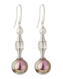 Spiral Pearl Drop Earrings