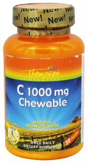 Thompson   Vitamin C Natural Orange Flavor 1000 mg.   30 Chewables