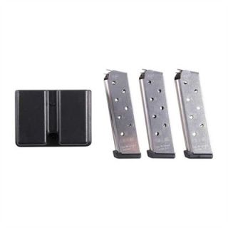 1911 Power Magazine Kits   1911 8 Round Ss Power Magazine 3 Pack With Double Mag Pouch