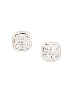 Pave Cushion Post Earrings