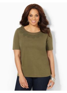 Catherines Plus Size Cirque Tee   Womens Size 0X, Ivy Green