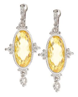 Arielle Large Oval Canary Earrings