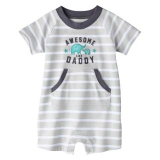 Just One YouMade by Carters Boys Short Sleeve Striped Romper   Gray/White 9 M