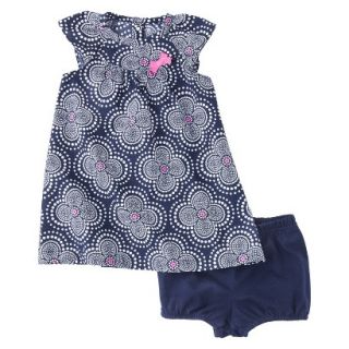 Just One You;Made by Carters Girls Dress and Panty Set   Navy/Pink 9 M