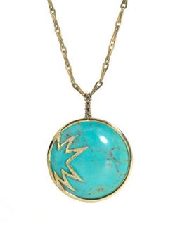 Turquoise & Diamond Hope Star Canopy Pendant Necklace