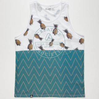 Pineapples Mens Tank Blue In Sizes X Large, Xx Large, Small, Large, Medium