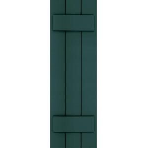 Winworks Wood Composite 12 in. x 38 in. Board and Batten Shutters Pair #633 Forest Green 71238633
