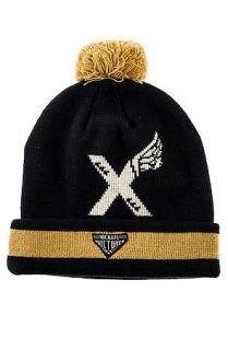 10 Deep Hat Tribal X Wing Pom Pom Beanie in Blue