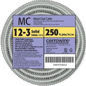 Cerrowire 250 ft. Coil 12 3 MC Aluminum Cable 1483 1603G