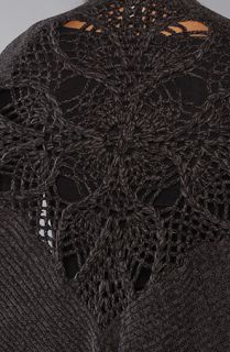 Free People The Handicraft Crochet Wrap in Charcoal