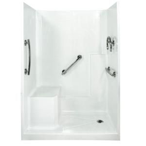 Ella Freedom 33 in. x 60 in. x 77 in. Low Threshold Shower Kit in White with Left Side Seat Position 6032 SH IS 3P 4.0 L WH FRDM