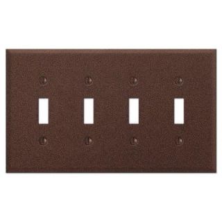 Creative Accents Textured 4 Toggle Wall Plate   Rust 9RU104