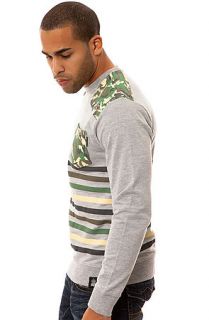 Soul Star The Camo Stripe Crewneck Sweatshirt in Grey Melange