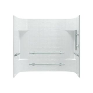 Sterling Plumbing Accord Tile 31 1/4 in. x 60 in. x 56 1/4 in. Three Piece Direct to Stud Wall Set in White 71144123 0