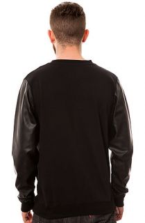 Entree Sweatshirt Mikkusu Leather Sleeve in Black