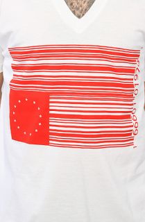 Black Scale The Barcode Rebel Flag VNeck Tee in White
