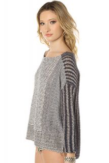 Free People Sweater I'm Cool With Stripes Pullover in Nautical Blue