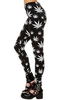 O Mighty Leggings The Weed in Black and White