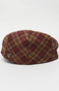 Brixton The Hooligan Hat in Gold and Burgundy Plaid