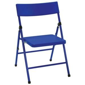 Cosco Childrens Pinch Free Folding Chair in Blue (4 Pack) 14301BLU4E