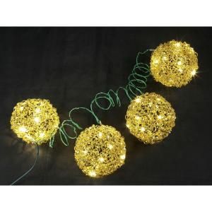 4 in. 36 Light LED Gold Metal Wire Ornaments (4 Pieces) NL10 1WY036 A