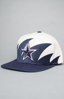 Mitchell & Ness The Dallas Cowboys Sharktooth Snapback Hat in Blue Gray