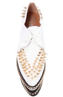 Jeffrey Campbell Shoe Wakeling in White and Gold
