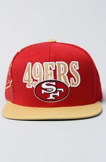 Mitchell & Ness The San Francisco 49ers Laser Stitch Snapback Cap in Red Gold