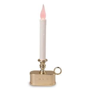 Battery Operated 1 Tier Wireless LED White Candle with Bronze Base (Set of 2) 45 178 22