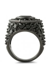 ROIAL 105 Carat Black Finish Big Rocks Custom Ring