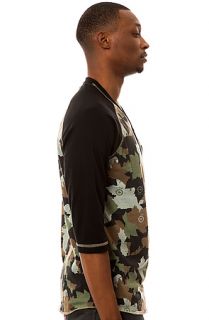 The LRG Henley Up Rise Y Neck in Camoflage