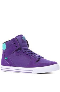 SUPRA The Vaider Sneaker in Purple Suede and Teal Accents