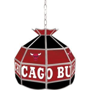 Trademark Global Chicago Bulls NBA 16 in. Hanging Tiffany Style Lamp NBA1600 CB