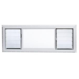 TAFCO WINDOWS Vinyl Jalousie/Picture Windows, 63 in. x 22.5 in., White, with Single Glass VPJ6322.5
