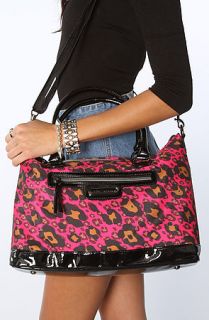 Betsey Johnson Cheetah Satchel Bag in Pink