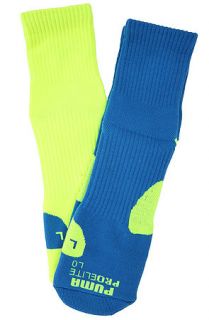 Puma Socks Crew 2 Pack in Safety Yellow and Electric Blue Lemonade