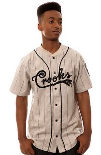 Crooks and Castles Shirt NCL Baseball Jersey in Dark Oatmeal  Heather Grey