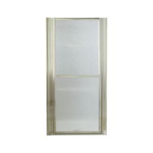 Sterling Plumbing Finesse Hinge 36 in. x 65 1/2 in. Framed Shower Door in Nickel with Rain Glass Texture 6506 36N