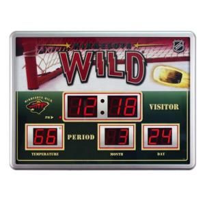 Minnesota Wild 14 in. x 19 in. Scoreboard Clock with Temperature 0127908