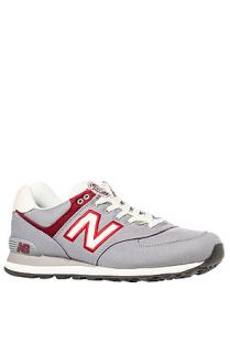 New Balance Sneaker The Rugby 574 in Grey & Red