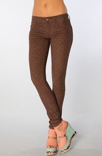 Free People The Ditsy Floral Skinny Corduroy Pant in Charcoal Combo