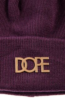 DOPE Beanie Metal Logo Plate in Purple