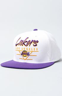 Mitchell & Ness The LA Lakers Court Series Snapback Cap in White Purple