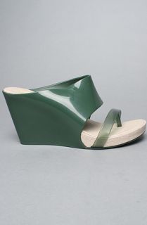 Melissa Shoes The Melissa Tropical Wedge in Olive Green