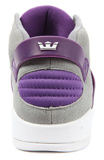 SUPRA The Skytop III Sneaker in Gray Waxed Suede and Purple