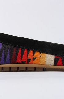 *Sole Boutique Moccasin Penny Moccasin in Black Pendleton Fabric
